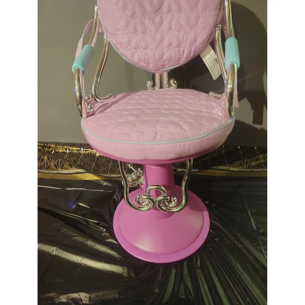Our Generation Pink Quilted Heart Salon Chair for 18 Inch Dolls Accessory
